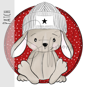 Patch / Aufnäher  - "Coole Socke" - Rot Punkte - Rund